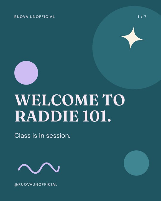 Welcome to Raddie 101 carousel cover